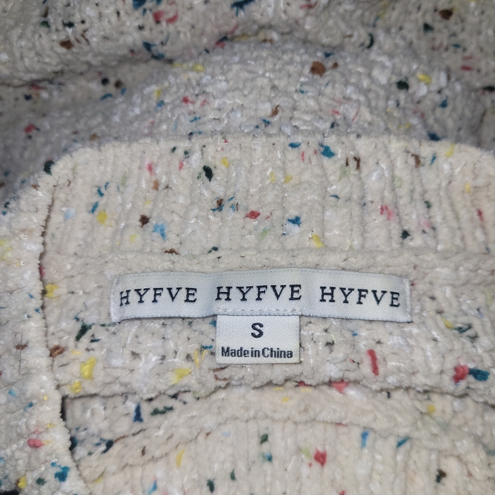 Hyfve Cream Confetti Speckled Knit Cropped Sweater Small - Picture 7 of 7